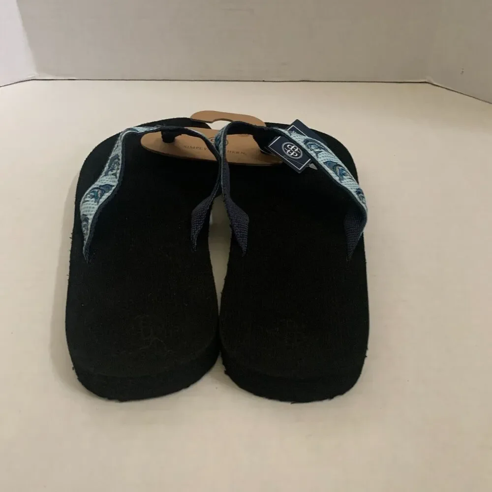 Simply Southern Men's Size 2XL 12/13.5 Marlin Print Flip Flops Thong Sandals New
